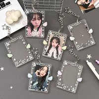 INS Fashion Simple Transparent Angel Wings 3in Card Holder Y2K Korean Girl Idol Photo Storage Card Bag Pendant Decoration Gift