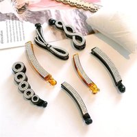 Korean Rhinestone Banana Hair Clip Hair Clips for Women Girls Vertical Clip Ponytail Holder Hair Claw Fashion Hair Accessories