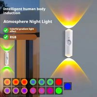 Smart Gradient RGB Night Light Magnetic Motion Sensor Rechargeable Wall Lamp for Bedroom Bathroom Closet Garden Home Decor