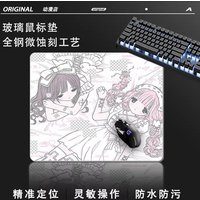 Japan Cute Girl's Heart Glass Mouse Pad Gaming Pad Smooth Frosted Surface Waterproof Desk Tempered Multiple 45x40 Size Optional