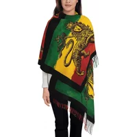 Rasta Flag Scarf for Womens Winter Fall Shawls and Wrap Reggae Lion Rastafarian Jamaica Large Shawl Scarf for Daily Wear