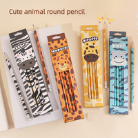 12-Pack of Cartoon Animal Pencils (Paper Box) Student Pencils with Built-in Erasers 2B Pencils Pencil Sets in Various Designs