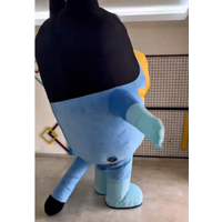 2028 New Blue Bing Dog Inflatable Costume Mascot for Adult Plush Furry Animal Halloween Carnival Dress Yellow Blue Dog Suit