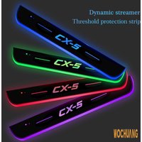 Car Door Light Projector Lamp Customized Car Logo Luminous LED Welcome Pedal Scuff Plate For Mazda CX-5 Auto Accessories