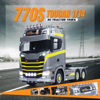 Toy TOUCAN DIY 1/14 RC Tractor Truck 770S RTR 3Speed Lorry 6X6 Metal Chassis Axle Locks Smoke Sound Light Chassis Suspension ST8