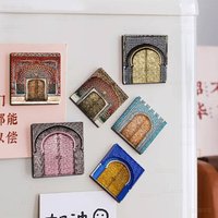 Morocco Door Arabic Personalized Fridge Magnets Magnetic Refrigerator Memorial Gifts For Kitchen Office Locker Travel Home Deco