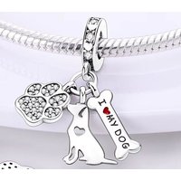 Dog Pet Charm 925 Sterling Silver Fit Bracelet Making For Woman Pendant Original Jewelry