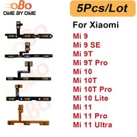 5Pcs Power Switch On Off Volume Side Button Key Flex Cable For Xiaomi Mi 9 SE 9T 10 Lite 10T 11 Pro Ultra Power Flex Replacement