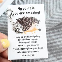 3Pieces Cute mini hedgehog keychain Fashionable Pendant Accessories Inspirational Hedgehog Greeting Card Gifts for family and f
