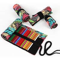 12/24/36/48/72 Hole Pencil Case Colorful Cloth Canvas Pencil Bag Stationery Organizer Storage Pouch Student School Supplies