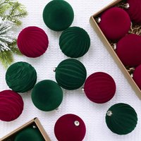 12pieces Red Baubles Extra Large Christmas Tree Ornaments For Elegant Holiday Decor Burgundy Baubles