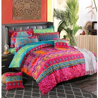 Boho Plain Print Housse de couette Taie d'oreiller 3PC Set Giavioельное бельё евро King Size Ensemble de literie Style européen Ensemble de housse de couette