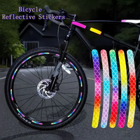 20/40Pcs Bicycle Reflective Stickers Rainbow Red White Night Warning Decals Universal for Bike Motorcycle Car Wheel Safety Decor
