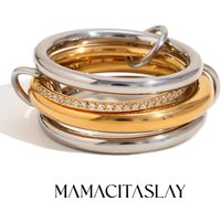 MamacitaSlay Unique Cool Three/Four Fingers Chain Shape Variable Hiphop Rings Stainless Steel Trendy Accessories Women Men Gifts