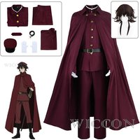 Tetchou Suehiro Cosplay Costume Wig BSD Season 4 Hunting Dogs Team Red Uniform Brown Hair Anime Hat Gloves Cloak