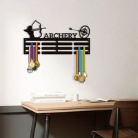 Vintage Archery Medal Display Rack Gold Black Custom Hooks Wall Mounted Award Holder