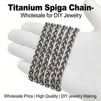 Titanium Spiga Chain - Wholesale for DIY Jewelry Pure Titanium | 4.0mm / 7.0mm Width | By the Meter | Hypoallergenic & Rustproof