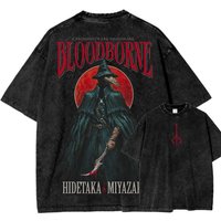 Vintage Wash Souls T-Shirt Video Game Aesthetic Oversized Y2K Women Men Tee Shirt Metal Style Short Sleeve Soulsborne Print Tee