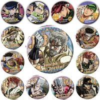 58mm Anime JoJo's Bizarre Adventure Stardust Crusaders Cosplay COSTUME Badge Pin SPTE Tinplate Brooch Prop Xmas Gilf