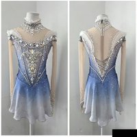 Blue Gradient Skating Skirt for Ladies And Girls Customizable Color And Size
