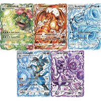 Pokemon Cards Abstract Impact Style Charizard Blastoise Venusaur Mewtwo Lucario Holo PTCG Cards Collection Cards Pokemon Gift
