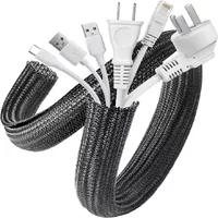 High Temperature Resistant TPE Cable Sleeve Braided Split Cord Protector for Automotive Motorcycle Industrial Use
