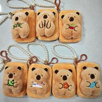 Creative Cute Capybara Anime Plush Coin Purse Cartoon Earphone Storage Bag Mini Cute Money Change Pouch Bag Pendant