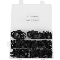 200pcs Nylon Plastic P Fasteners Clips Clamps Assorted Box for Fixing Cables Conduit Tubing