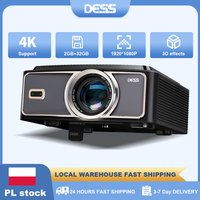DESS C5pro 1080P Full HD Projektor mit Autofokus HD Audio Android 9 Smart Android TV Projektor Geeignet für Heimkino 3D
