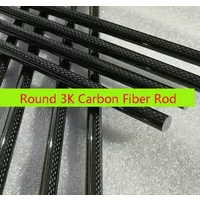 1Pcs 4mm/5mm/6mm/7mm/8mm/10mm/12mm LONG 50cm Black Round 3K Carbon Fiber Rod Bar Pole Outdoor Tools