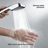 1 Pc Ergonomic Anti-Slip Handheld Shower Head - Powerful Pressurized Large Area Bathroom Replacement Durable Home Accessory
