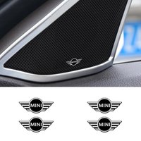 4pcs Car Speaker Audio Aluminum 3D Emblem Badge Sticker Decal For BMW MINI Cooper One R50 R52 R54 R53 R56 Countryman R60 F55 F56