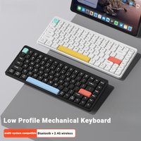 YK84 Low Profile Mechanical Keyboard Wireless Bluetooth Custom Ultra-thin Portable Office Gaming Keyboard for Mac Ipad Laptop