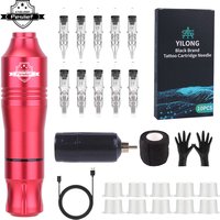 New Wireless Tattoo Pen Machine Kits Rotary Tattoo Gun 1500mAh Battery Power Supply LED Digital Display with Mix Tattoo Needles