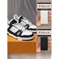 Piman Original Flat Basketball Shoe Laces Unisex Denim Panda Design Sports Shoe Ties for LV Trainer Shoes