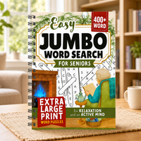 Jumbo Word Search Puzzle Book for Seniors, Super Large Print Easy Word Find Games for Elderly Adults