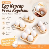 New Cross-border Product: 3D Printed Simulated Egg Clicker Keychain, Simulated Football & Basketball Stress Relief Toy Charms