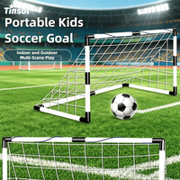 TINSOL Football Goal Sports Toy Foldable Children Football Gate with Pump & Ball Portable Soccer Goal Outdoor Football Training