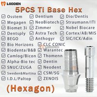 5PCS Dental Ti Base Hex for Osstem/Dentium/DIO/Megagen/NeoBiotech/Straumann/Nobel Biocar/Zimmer/Biomet3i with EXO 3Shape Library