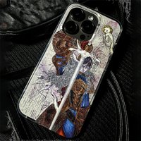 Retro Angel Cross Phone Case for Samsung Galaxy A73 A72 A55 A54 A53 A52 A34 A33 A32 A23 A14 A13 4G 5G Feather Texture Hard Cover