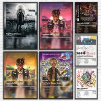 Legend Emo Rap Icon J-Juice WRLD Poster Versatile HD Waterproof Wall Art Self-Adhesive Decor for Any Space Ideal Gift