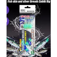 1Pack/10Packs Sabiki Rig Fish Skin Silver Wire Glow Beads HC Hooks, Efficient Sea Fishing Tackle for Mackerel/Sardine/Bass/Tuna