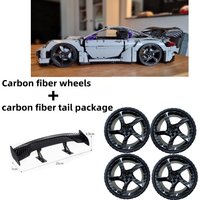 Carbon Fiber Accessories Tail Wheel Hub 23799 80279 Tyre 37383 73398 68577 MOC Compatible Lego Car Building Block Bricks