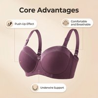 YF303D Light Purple High-quality underwear with anti-slip gel Large size D cup bra Comfortable and breathable women's underwear