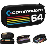 Benutzerdefinierte süße Commodore 64-Federmäppchen für Mädchen und Jungen, großes Fassungsvermögen, C64 Amiga, Computer-Federmäppchen, Schreibwaren