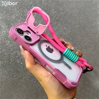 Wrist Strap Lanyard Camera Holder Stand For Magsafe Magnetic Case For iPhone 17 16 12 13 14 15 Pro Max Plus Hybrid Bumper Cover