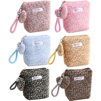 Süße und coole Kosmetiktasche mit Leopardenmuster, Plüsch-Kaninchenfellimitat, multifunktionale und tragbare Herbst- und Winterausflug