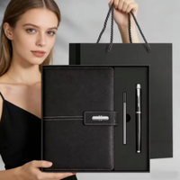 High-End Elegant Leather Business Notebook Set with Gift Box And Pen Insert for Office Journal Enterprise Use