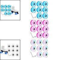 8 Pieces Luminous Roller Skate Wheels 82A Hardness Indoor with Wrench Parts Outdoor with Bearings Light up Roller Skate Wheels