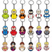 Hot-selling multi-style building block keychains, cool driver building blocks, cute backpack pendants, children's gift toys